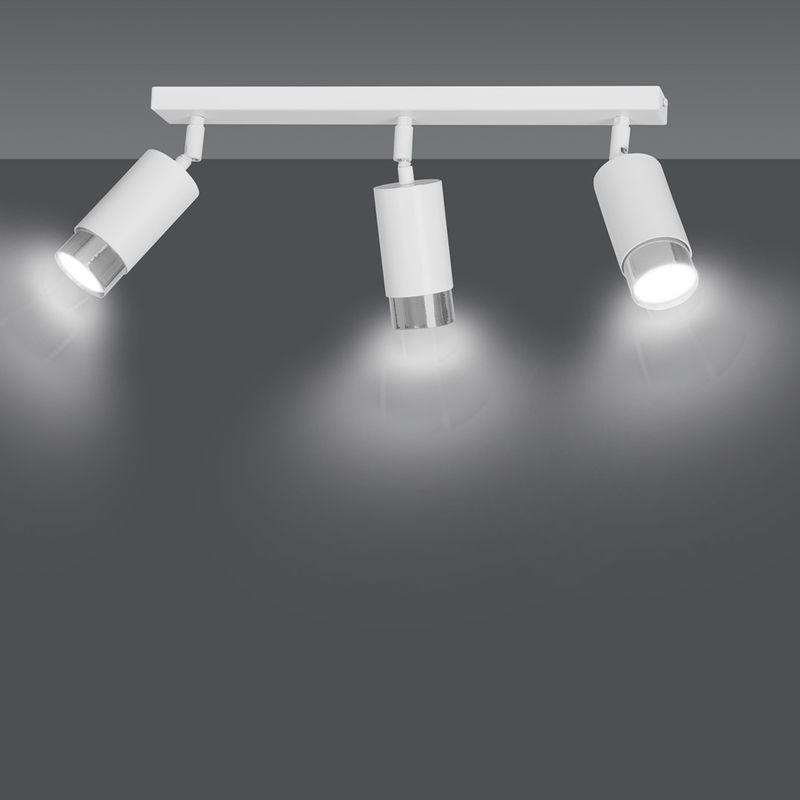 Emibig Lighting Taklampa HIRO 3 VIT/KROM