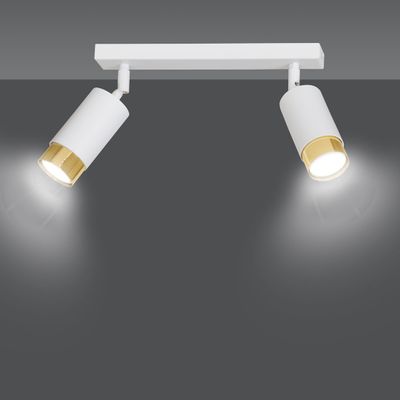 Emibig Lighting Taklampa HIRO 2 VIT/GULD