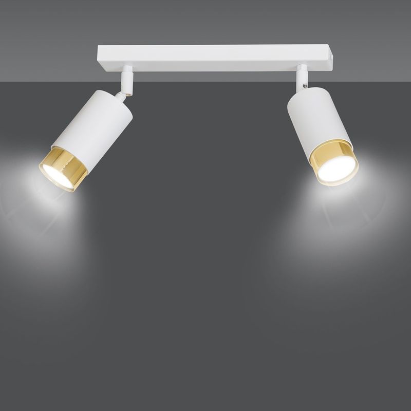 Emibig Lighting Taklampa HIRO 2 VIT/GULD