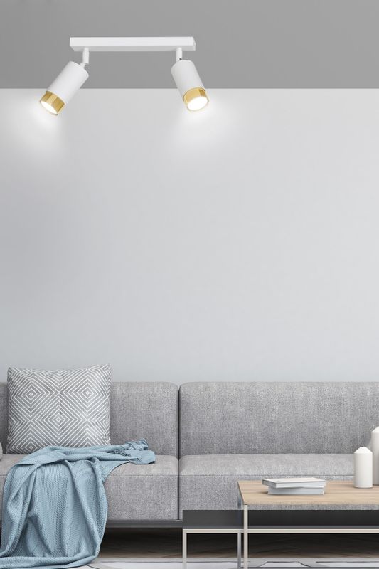 Emibig Lighting Taklampa HIRO 2 VIT/GULD