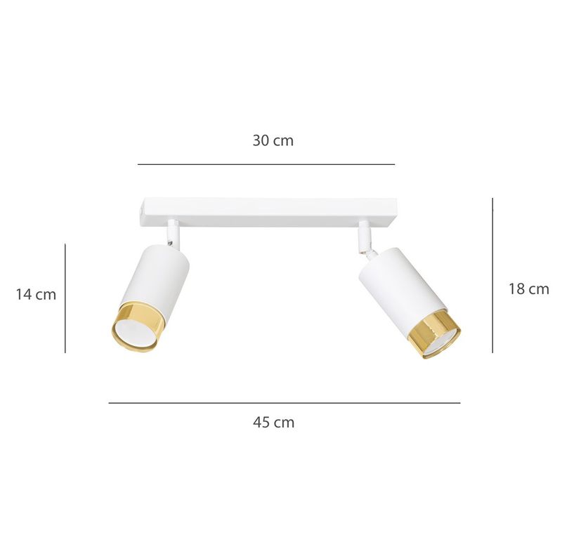 Emibig Lighting Taklampa HIRO 2 VIT/GULD