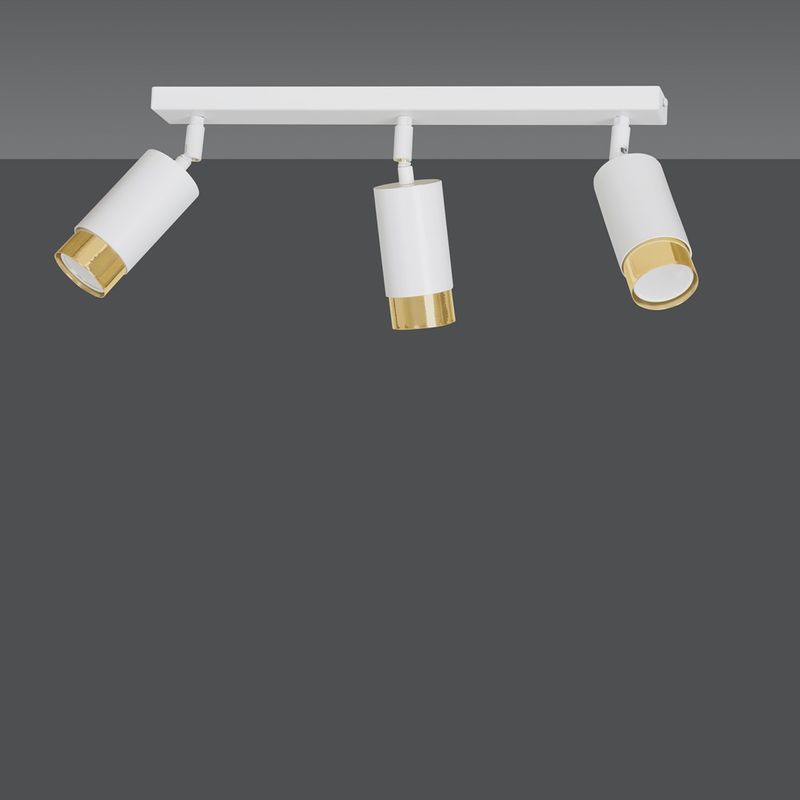 Emibig Lighting Taklampa HIRO 3 VIT/GULD