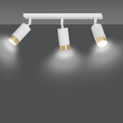 Emibig Lighting Taklampa HIRO 3 VIT/GULD