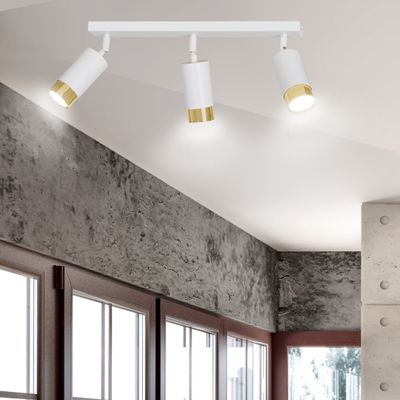 Emibig Lighting Taklampa HIRO 3 VIT/GULD