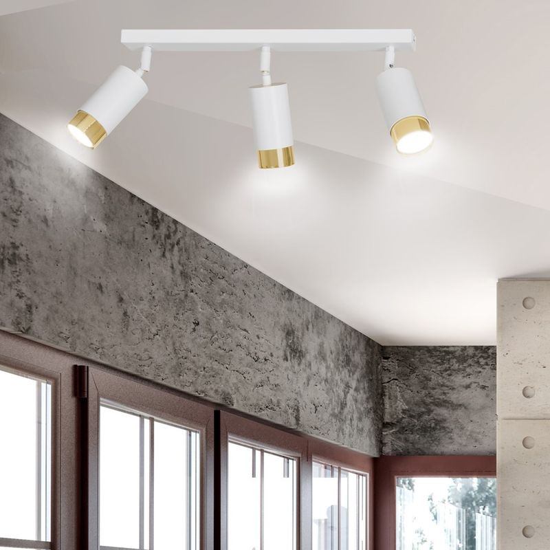 Emibig Lighting Taklampa HIRO 3 VIT/GULD