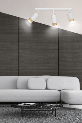 Emibig Lighting Taklampa HIRO 3 VIT/GULD