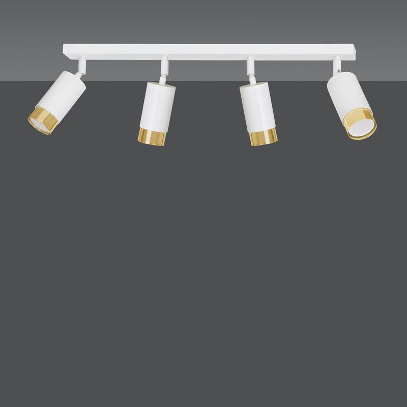 Emibig Lighting Taklampa HIRO 4 VIT/GULD