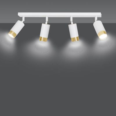 Emibig Lighting Taklampa HIRO 4 VIT/GULD