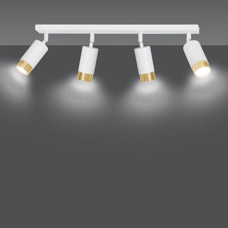 Emibig Lighting Taklampa HIRO 4 VIT/GULD