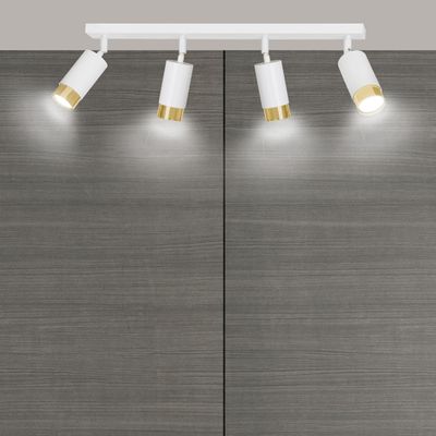 Emibig Lighting Taklampa HIRO 4 VIT/GULD