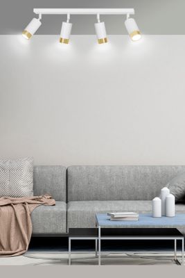 Emibig Lighting Taklampa HIRO 4 VIT/GULD