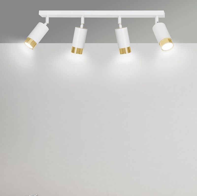 Emibig Lighting Taklampa HIRO 4 VIT/GULD