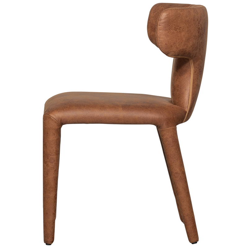 WOOOD PERMIT Matstol i Läderlook Konjak 2 st