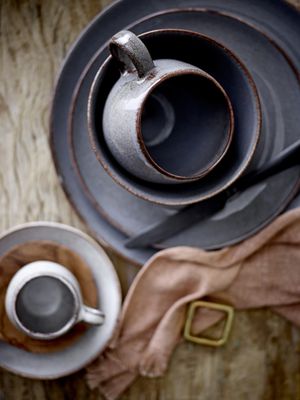 Bloomingville Sandrine Breakfast Set, Grå, Stengods