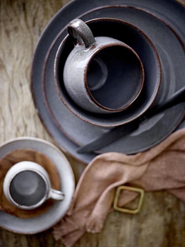 Bloomingville Sandrine Breakfast Set, Grå, Stengods