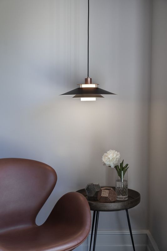 Halo Design RIVOLI Pendant Pendellampa Svart, Koppar Ø40 cm