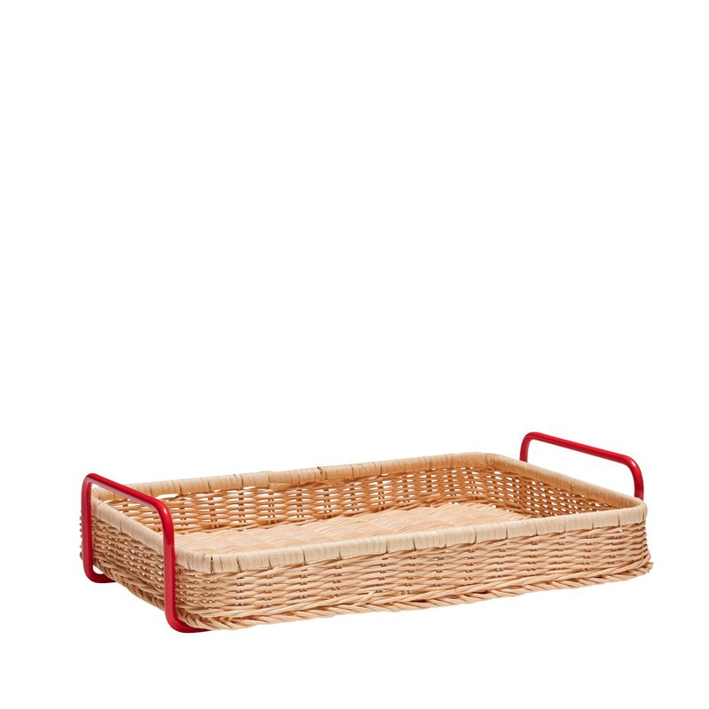 Hübsch Splint Bricka Röd/Natur