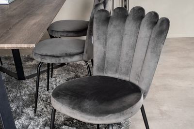 Venture Home Limhamn & Marina 6 st Matstolar Grå + Rektangulärt Matbord 180 x 90 Natur