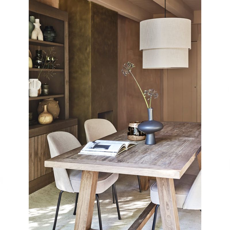 WOOOD Vogue Matstol i Vävd Sandfärgad Tyg 2 st