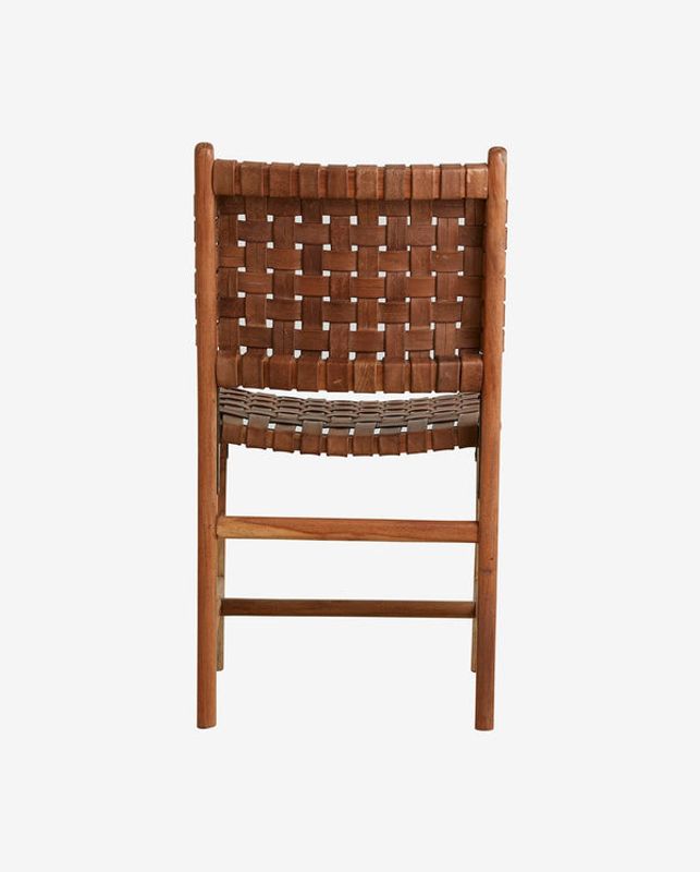 Nordal AYA middag stol i brunt läder och trä