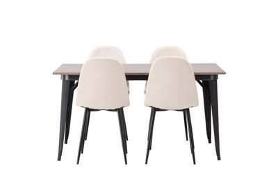 Venture Home Matgrupp Tempe med 4st matstolar Polar