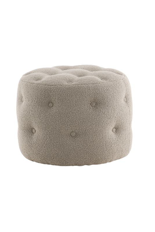 Venture Home Benjamin Puff i Greige Teddytyg