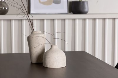 Venture Home Kaseidon & Night Rektangulärt Matbord 120 x 80 Mörkbrun + 4 st Matstolar Svart