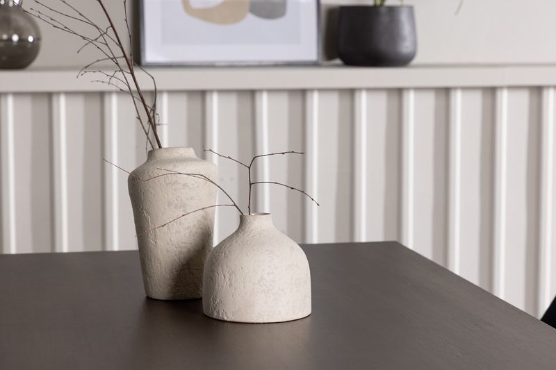 Venture Home Kaseidon & Night Rektangulärt Matbord 120 x 80 Mörkbrun + 4 st Matstolar Svart