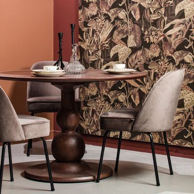 WOOOD BLANCO Matbord Ø120cm i Mangoträ med Valnötsfinish