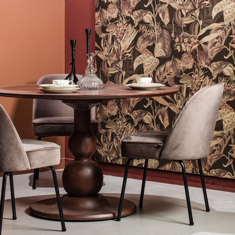 WOOOD BLANCO Matbord Ø120cm i Mangoträ med Valnötsfinish