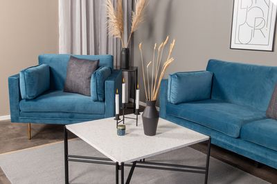 Venture Home Boom 3-Sits Soffa i Blå Sammet