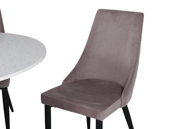 Venture Home Leone & Razzia 4 st Matstolar Gammelrosa + Runt Matbord ⌀106 Vit