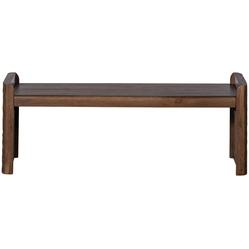WOOOD Prop Bänk med Utformade Ben i Mangoträ Varmbrun