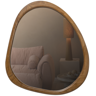 WOOOD LEIF Spegel Trä Naturell 48x44 cm