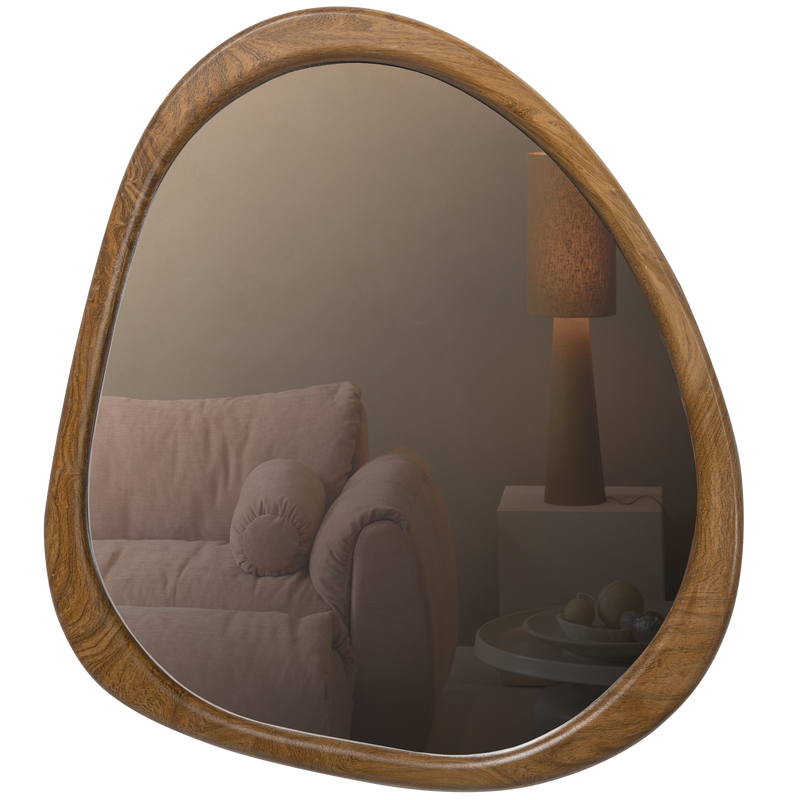 WOOOD LEIF Spegel Trä Naturell 48x44 cm
