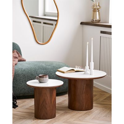 House Nordic Noli Sidobord Vit / Mörkbrun