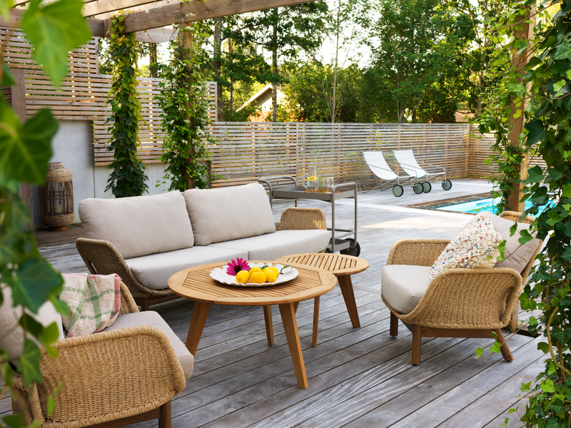 Brafab Lily 2,5-sits soffa Twist straw / Plush wheat / teak