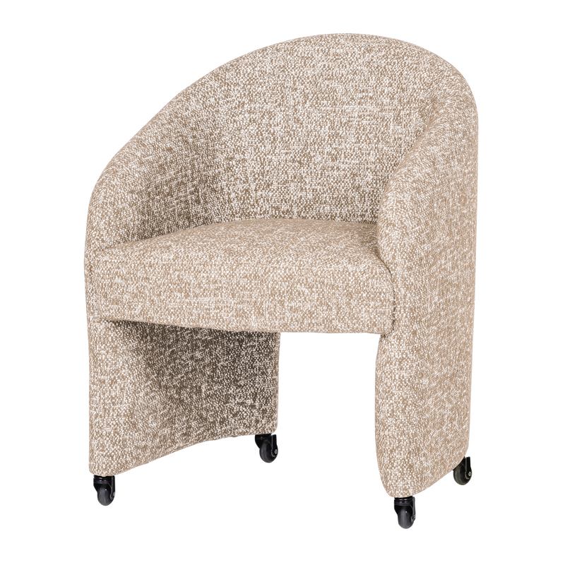 WOOOD Cordo Matstol med Hjul i Naturlig Melange