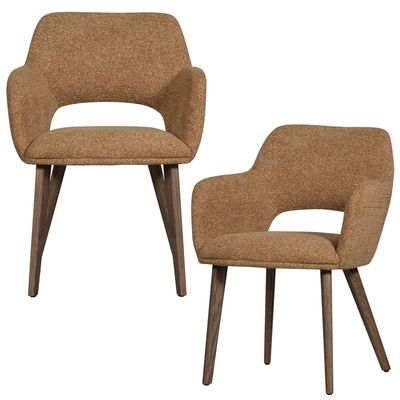 WOOOD Murat Matstol Gul med Bruna Träben 2 st