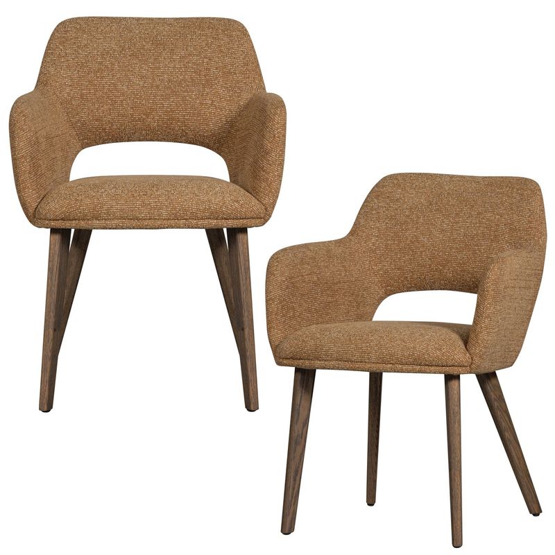 WOOOD Murat Matstol Gul med Bruna Träben 2 st