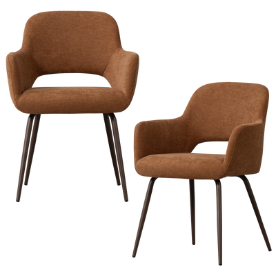 WOOOD Jenny Matstol i Vävd Brun Tyg 2 st