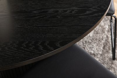 Venture Home Kenth & Bianca 4 st Matstolar Svart + Runt Matbord ⌀110 Svart