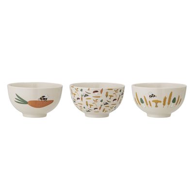 Bloomingville Mini Harvest Skål, Natur, Stengods - 6-pack