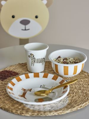 Bloomingville Mini Jesse Tableware Set, Orange, Iron - 4-pack