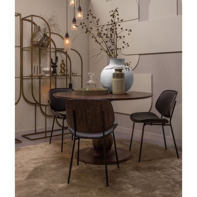 WOOOD BLANCO Matbord Ø120cm i Mangoträ med Valnötsfinish