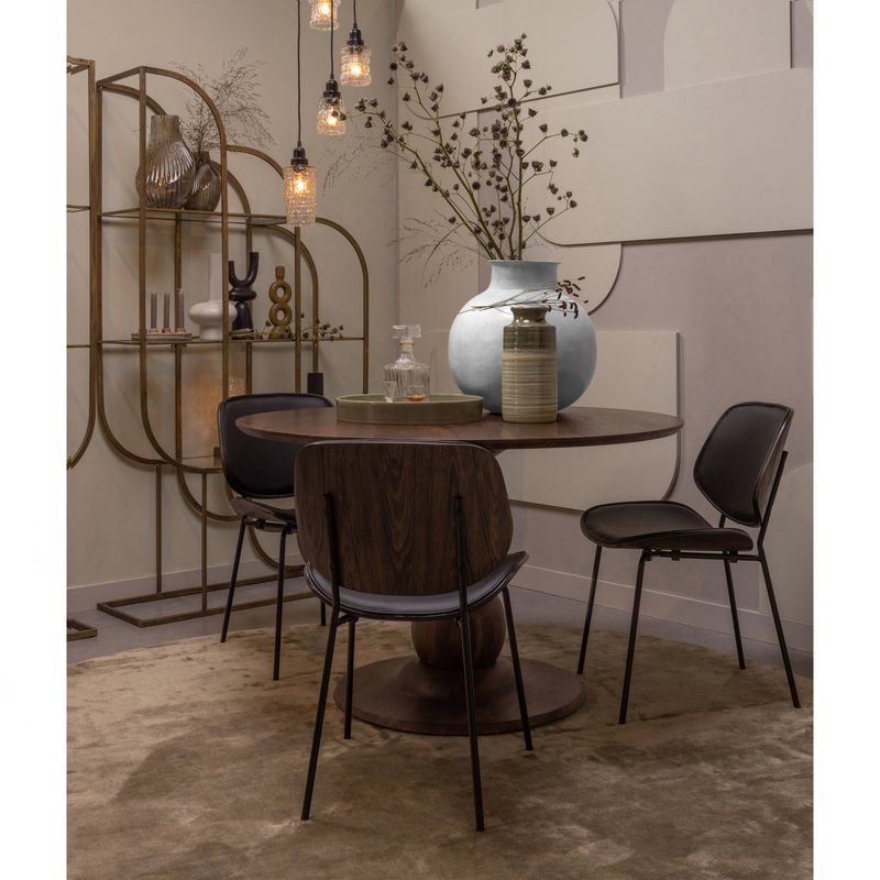 WOOOD BLANCO Matbord Ø120cm i Mangoträ med Valnötsfinish