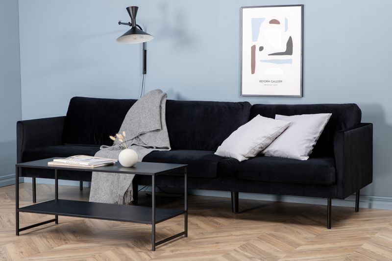 Venture Home Zoom 3-Sits Soffa i Svart Sammet