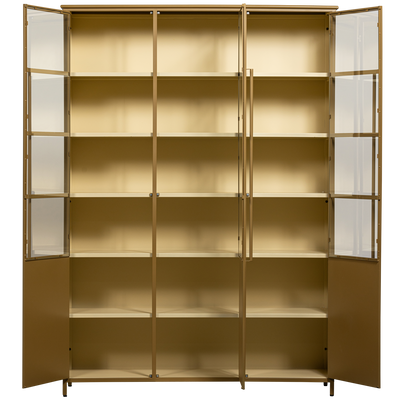 WOOOD Exhibit XL 3-dörrars vitrinskåp metall honung