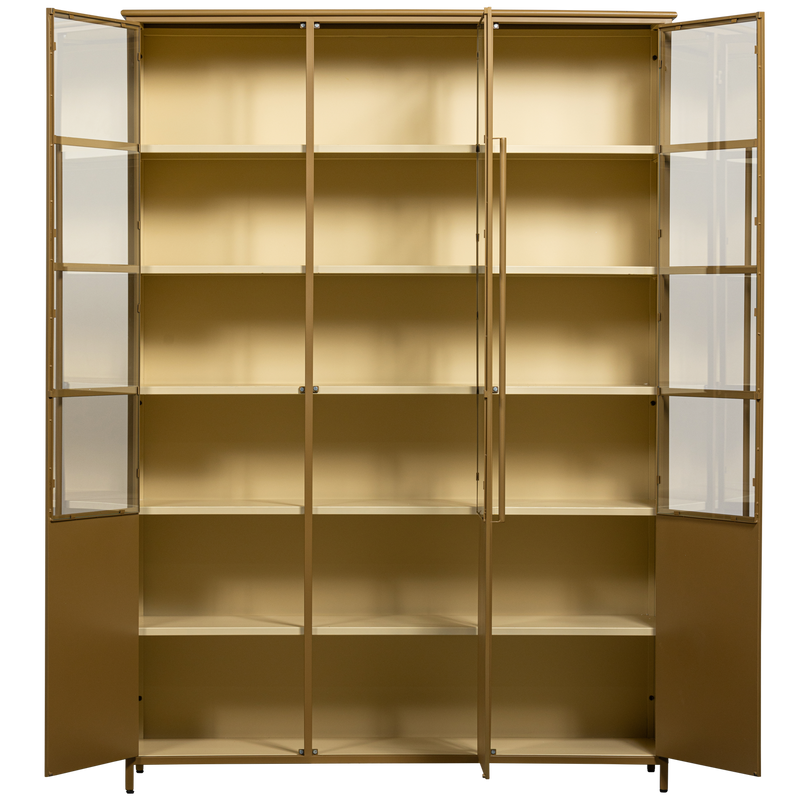 WOOOD Exhibit XL 3-dörrars vitrinskåp metall honung