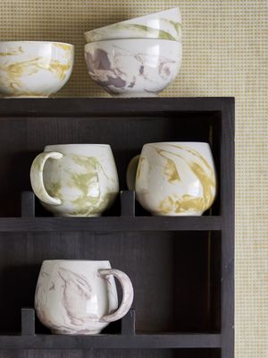 Bloomingville Palma Mugg, Grön, Stengods - 4-pack